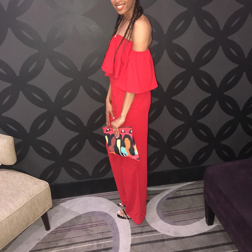 Statement Red Flounce Jumpsuit